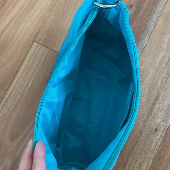 Teal Blue Suede Shoulder Bag - Picture 3 of 4